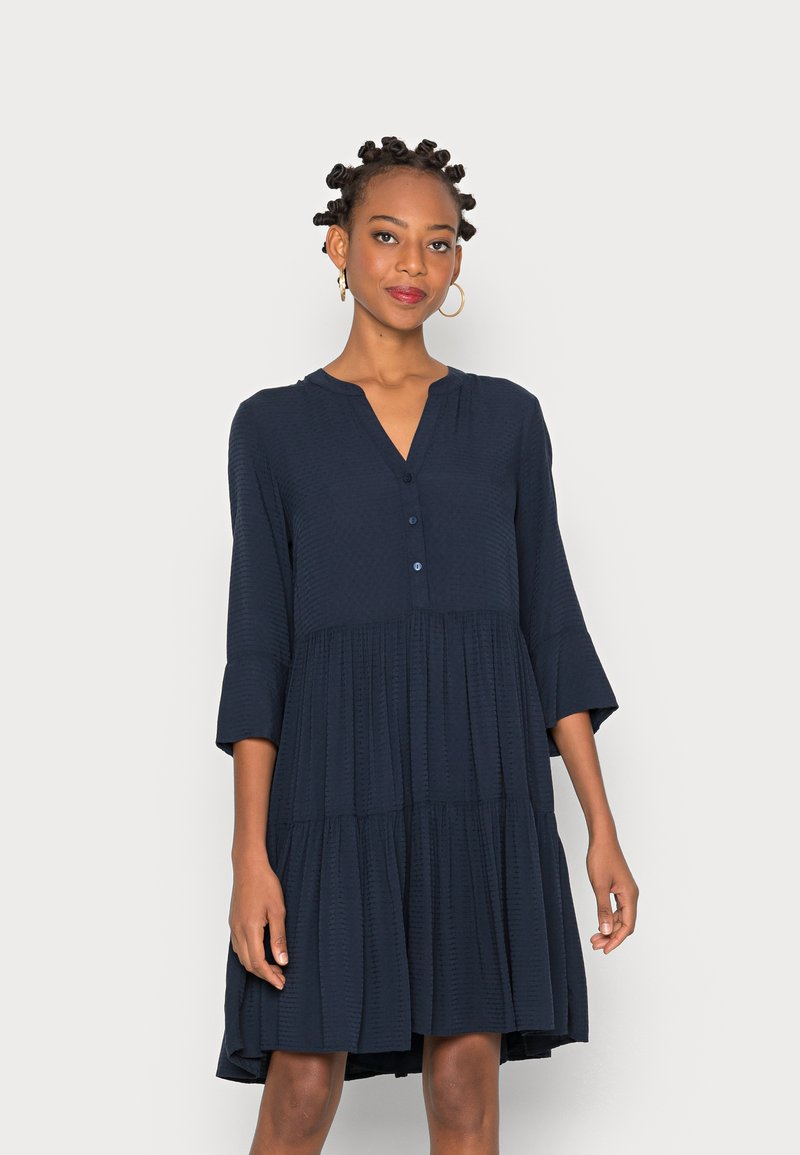 Tom Tailor Denim Robe Femme à Manches Longues - Coupe Confortable Et Style Décontracté