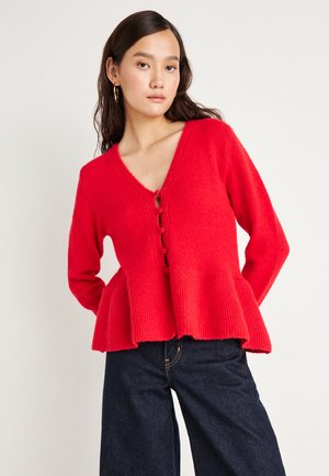 PEPLUM CARDIGAN - Cardigan - red