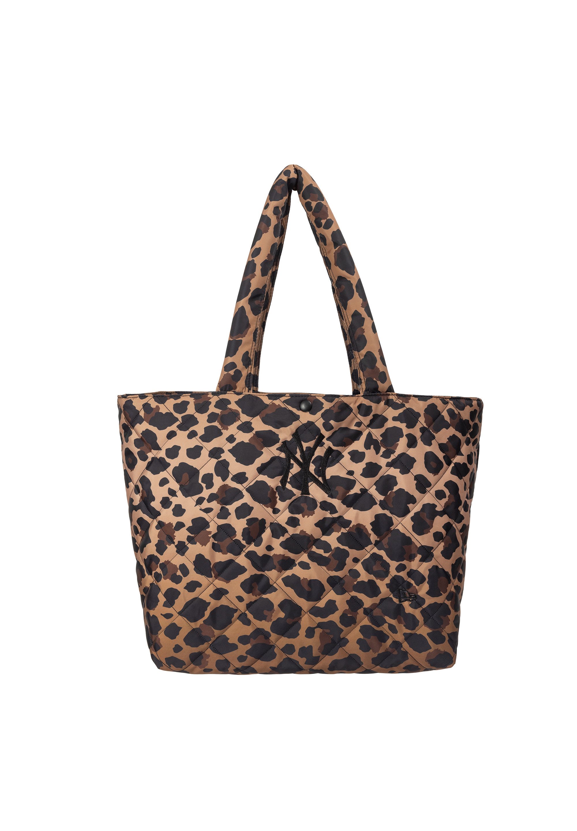 New Era LEOPARD QUILTED TOTE BAG - Geantă de pânză - black/maro