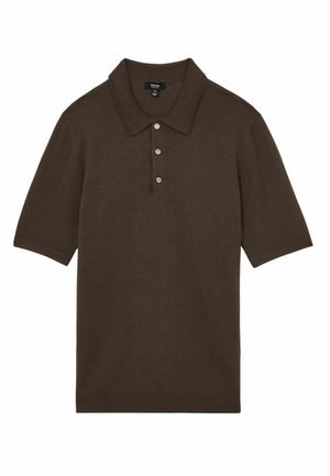 Reiss REGULAR FIT - SHORT SLEEVE - Pikeepaita - chocolate brown