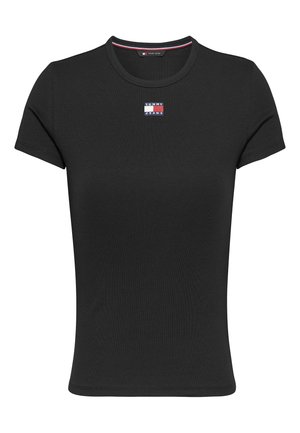 Tommy Jeans, SLIM BADGE TEE - T-shirt basic - black