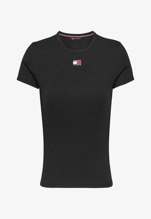 Tommy Jeans, SLIM BADGE TEE - T-shirt basic - black