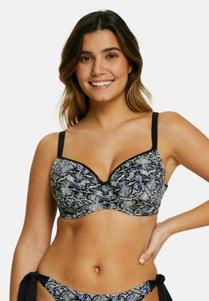Haut de bikini - imprime animal noir