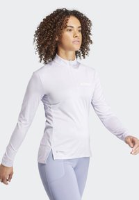 Adidas Terrex TERREX MULTI HALF ZIP LONGSLEEVE TEE - Top s dlouhým rukávem - silver dawn/white