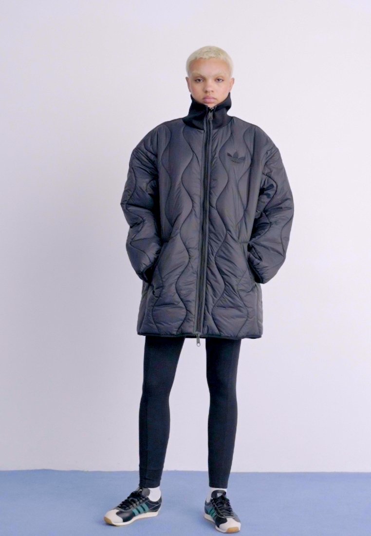 ダウンジャケット・コート adidas quilted mid jacket black adidas Originals Fashion Quilted Mid jacket Black | Dressinn
