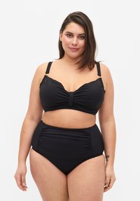 Zizzi - HIGH WAISTED - Spodní díl bikin - black Miniatura obrázku 1