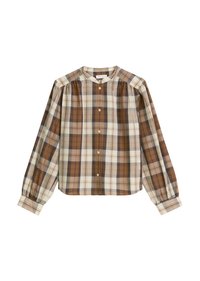 CASUAL FIT SMALL STAND UP COLLAR GATHERINGS LONG SLEEVE CHECKS - Camicia - multi/warm brown