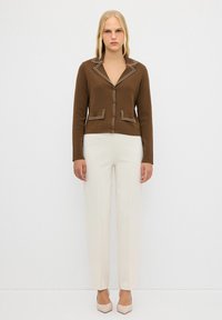 adL STRIPED COLLAR - Neuletakki - khaki