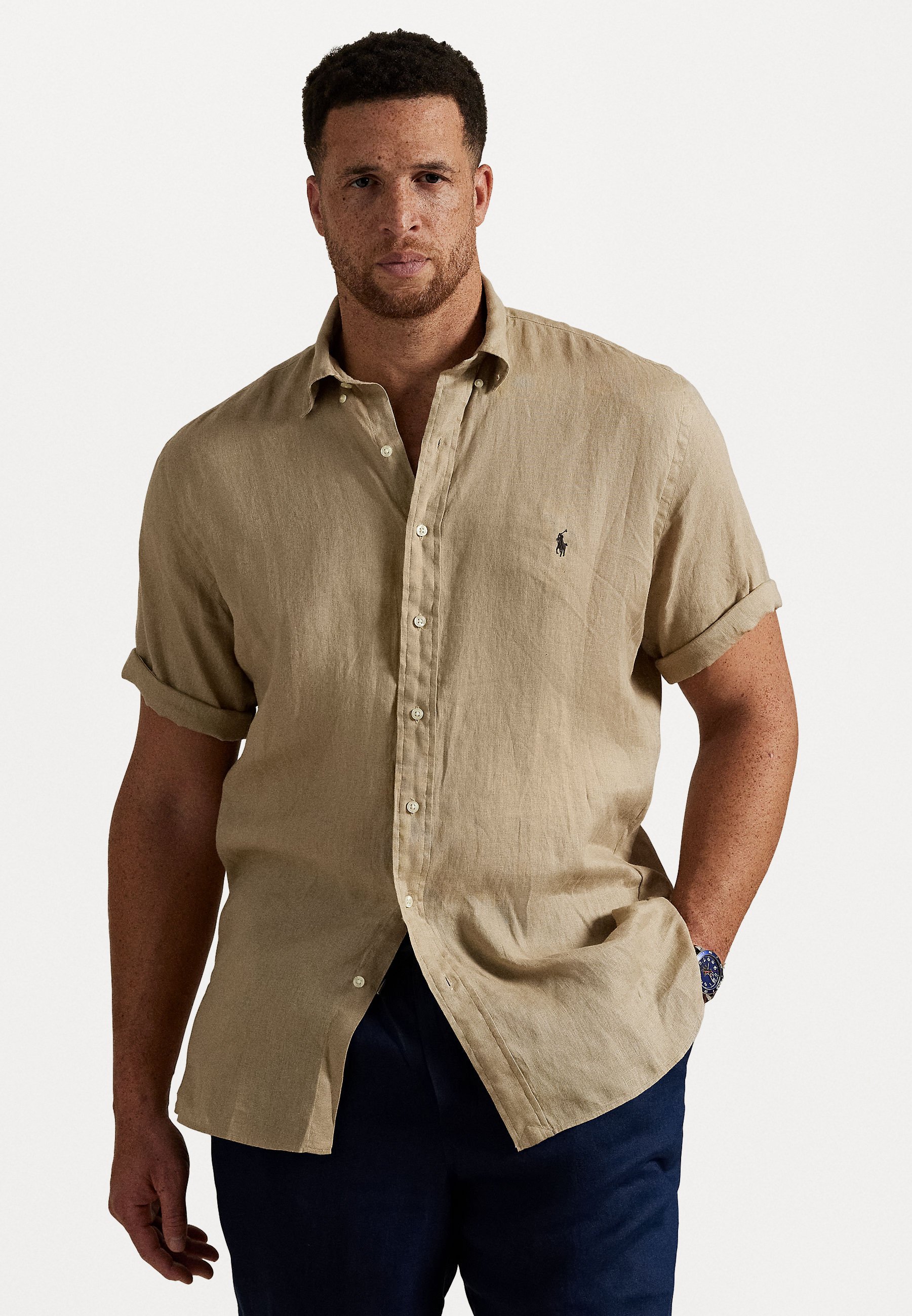 custom fit dress shirts Athletic Shirt in Mid Blue, M Machine washable Men's Custom Dress Shirts with