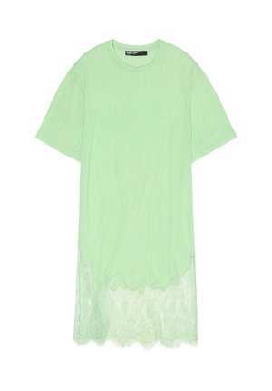 BIMBA Y LOLA, BIMBA Y LOLA VESTIDO CAMISETA CORTO ENCAJE MANZANA - Vestido ligero - verde manzana