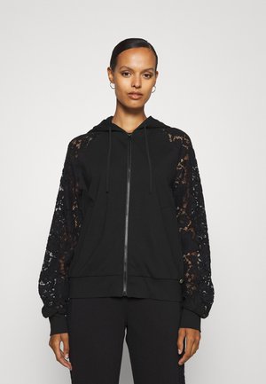 FELPA IN PUNTO MILANO E MACRAME - Sweatjacke - nero