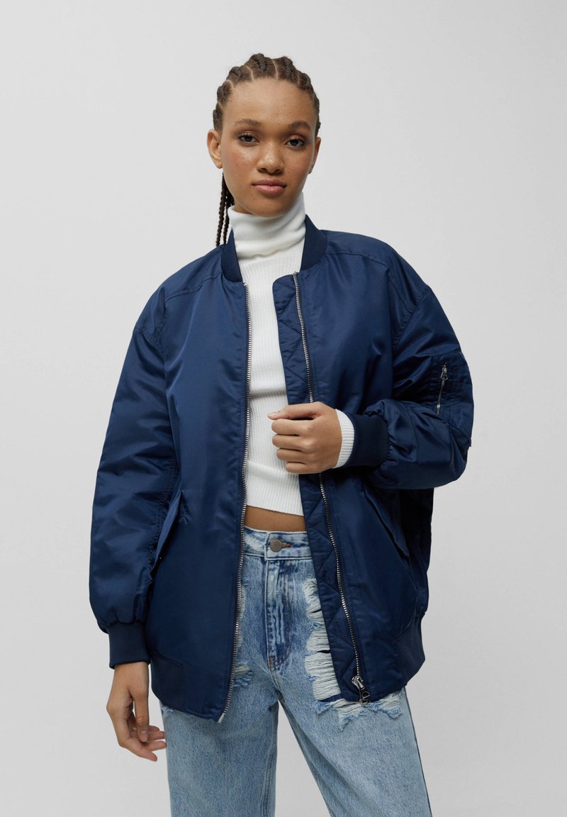 PULL&BEAR Geacă bomber blue/bleumarin Zalando.ro