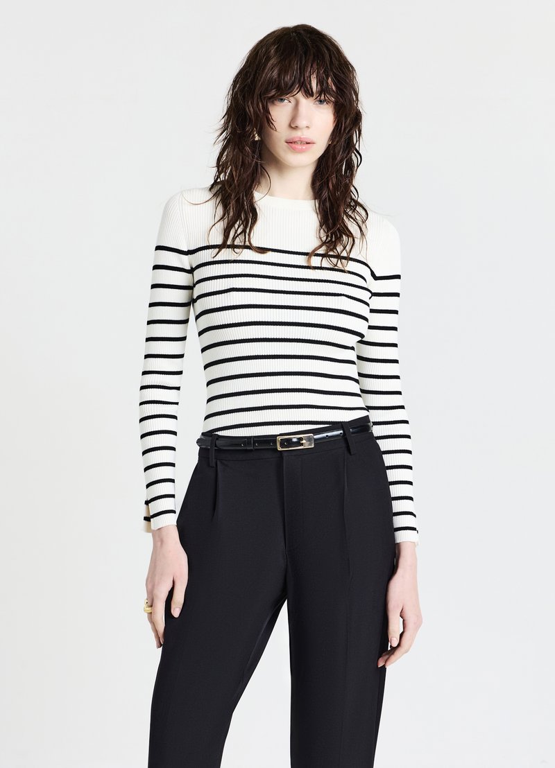 Calliope GIROCOLLO A RIGHE - Strickpullover - var bianco lana