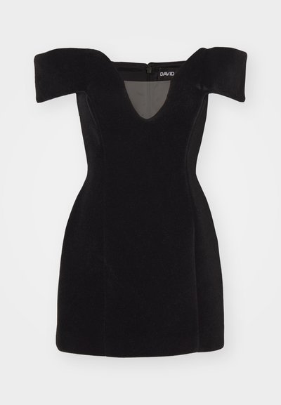 David Koma OFF SHOULDER STRUCTURED MINI DRESS - Juhlamekko - black