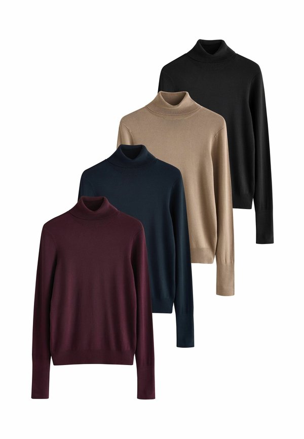 4 PACK FINE  ROLL NECK  - Strickpullover