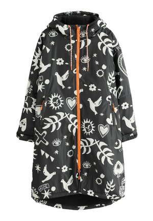 Never Fully Dressed Short coat - charcoal grey hope print