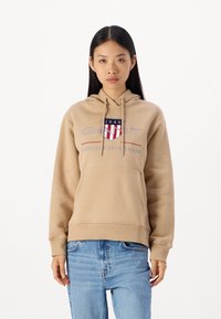 GANT ARCHIVE SHIELD HOODIE - Sweatshirt - caramel beige