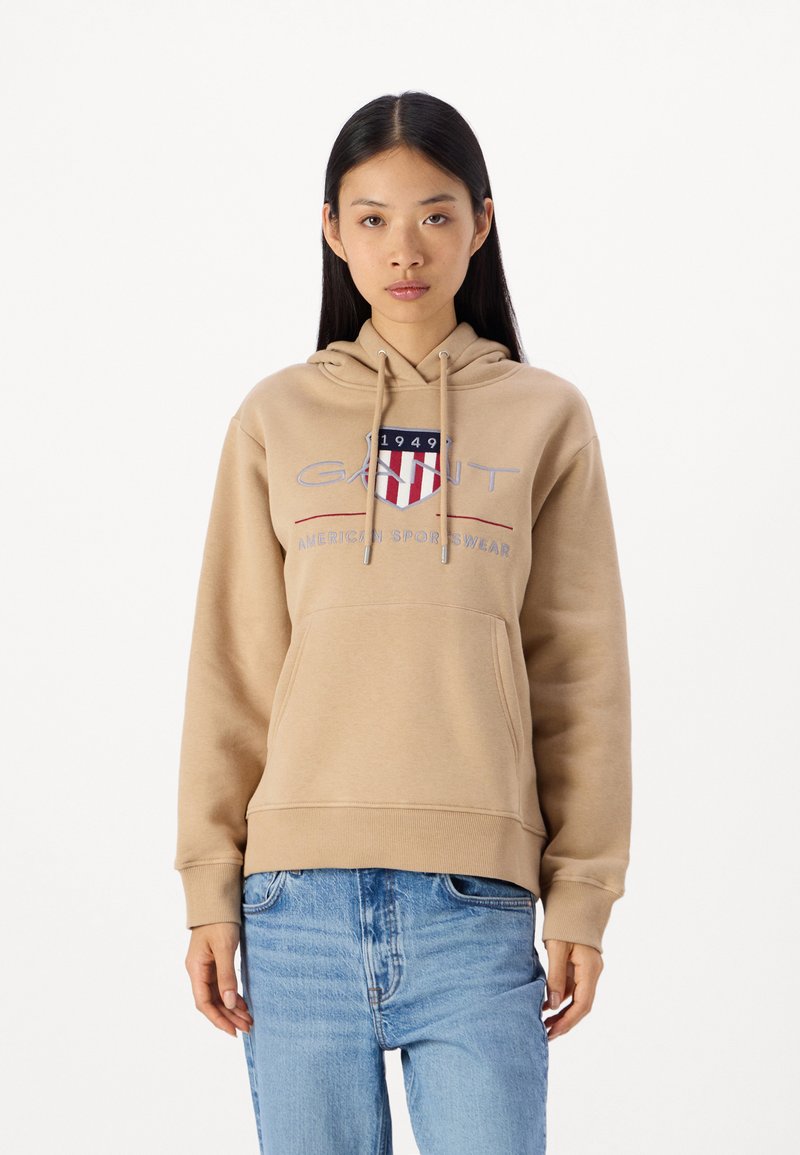 GANT ARCHIVE SHIELD HOODIE - Sweatshirt - caramel beige