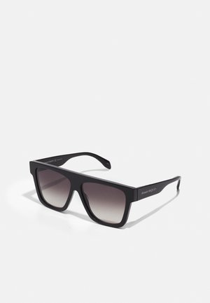 SIGNATURE RECTANGULAR FLAT-TOP ACETATE SUNGLASSES UNISEX - Akiniai nuo saulės - black/grey