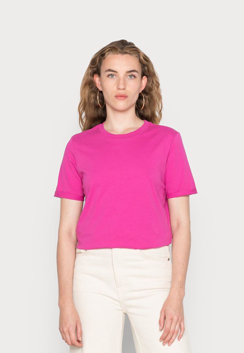 Pieces PCRIA FOLD UP SOLID TEE - T-shirt básica - rose violet
