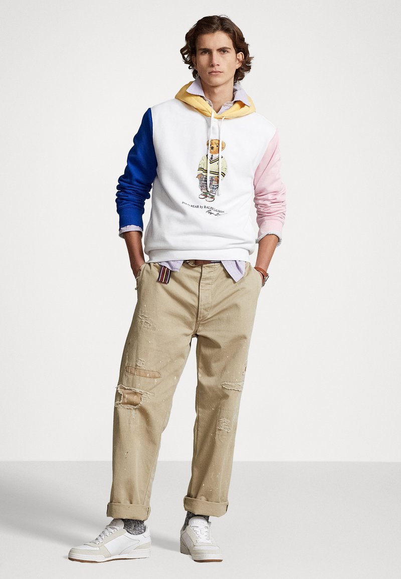 Polo Ralph Lauren POLO BEAR COLOUR-BLOCKED FLEECE HOODIE - Sweat à capuche  - white/blanc - ZALANDO.FR