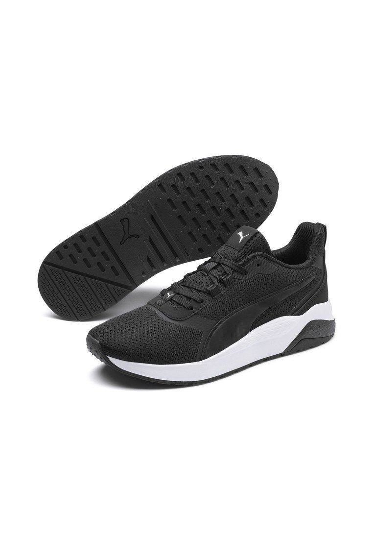 puma black and white trainers
