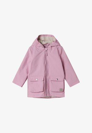 Hele roosa kapuutsiga lastejope ees tõmblukuga ja kahe suure trukknööbiga klapiga taskuga ees.