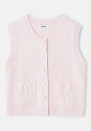 sandro PETIT CARDIGAN TRICOT - Weste - rose pâle
