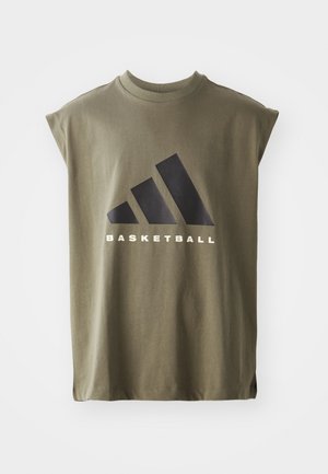 adidas Performance TEE - T-Shirt print - olive strata