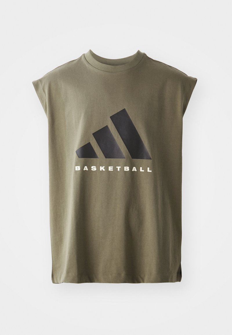 adidas performance T-shirt print olijfgroen