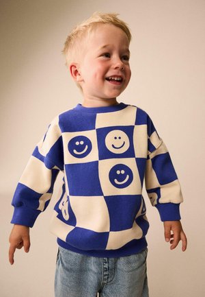 Next, REGULAR FIT - ALL OVER PRINTED CREW . - Sweatshirt - blue checkerboard