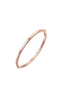 Roségold-Armbandring, sechseckige Form mit glatter Oberfläche. Mit "750" graviert, was die Goldreinheit anzeigt. Schlichtes und minimalistisches Design.