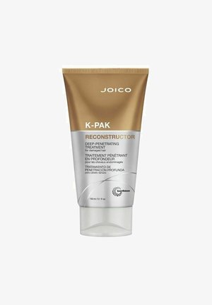 Joico K-PAK Reconstructor -syvävaikutteinen hoitotuubi vaurioituneille hiuksille, 150 ml, kultainen ja hopea pakkaus, jossa SmartRelease-logo.