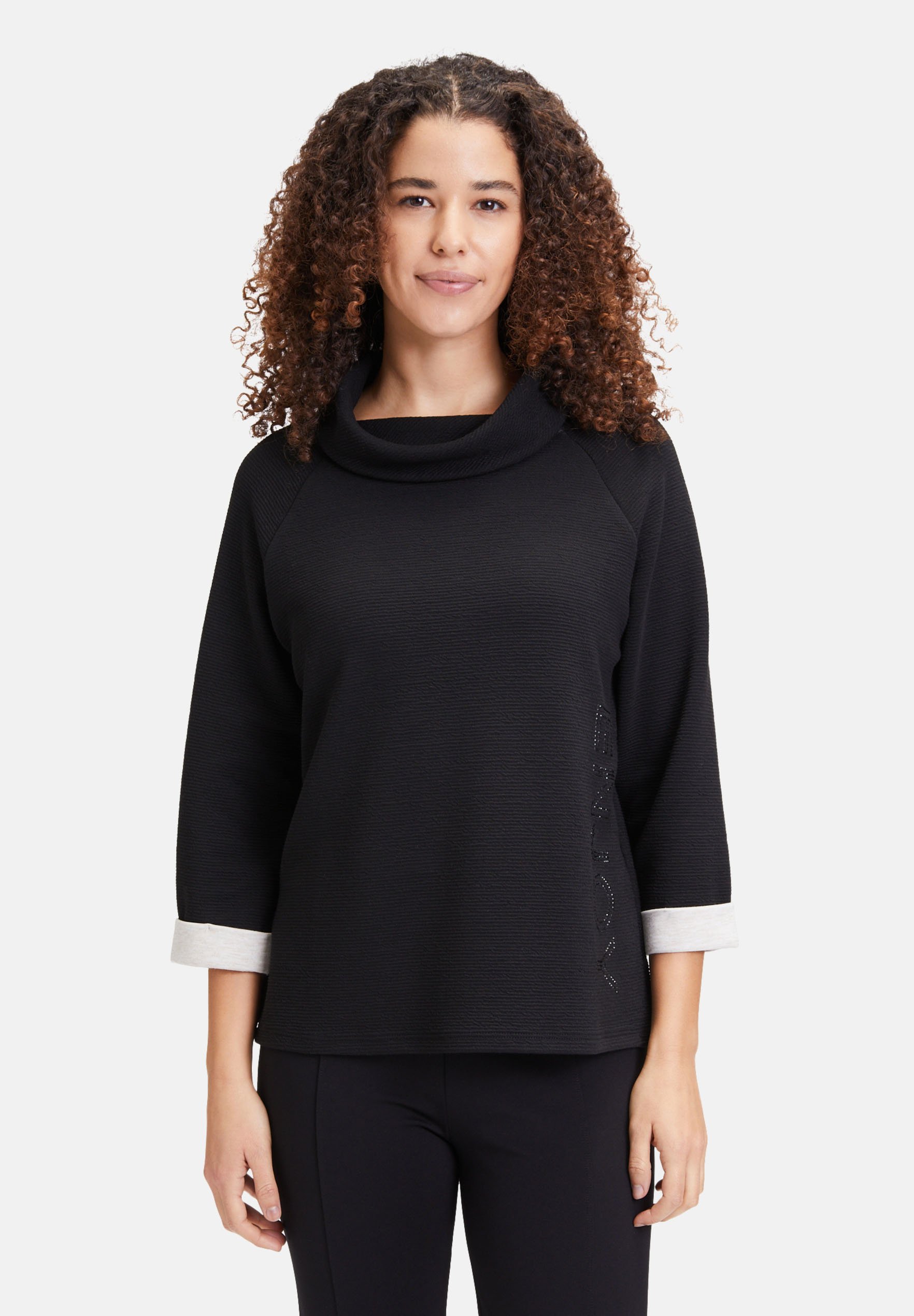 Betty Barclay Damen-Sweatshirt Mit Hohem Kragen & Animal-Print – Lässig & Warm