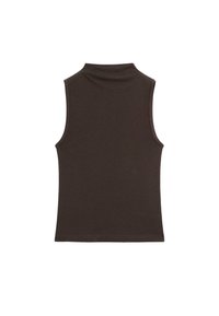 FITTED FUNNEL NECK - Top - dark brown