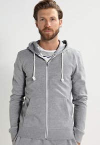 Pier One - Zip-up sweatshirt - grey melange Thumbnail Image 1