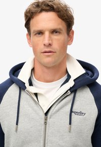 Superdry & Co ESSENTIAL BASEBALL - Sudadera con cremallera - athletic grey marl rich navy marl
