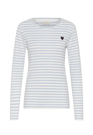 Kaffe, LIDDY - Pikkade varrukatega topp - chalk blue fog - brown heart