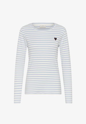 Kaffe, LIDDY - Pikkade varrukatega topp - chalk blue fog - brown heart