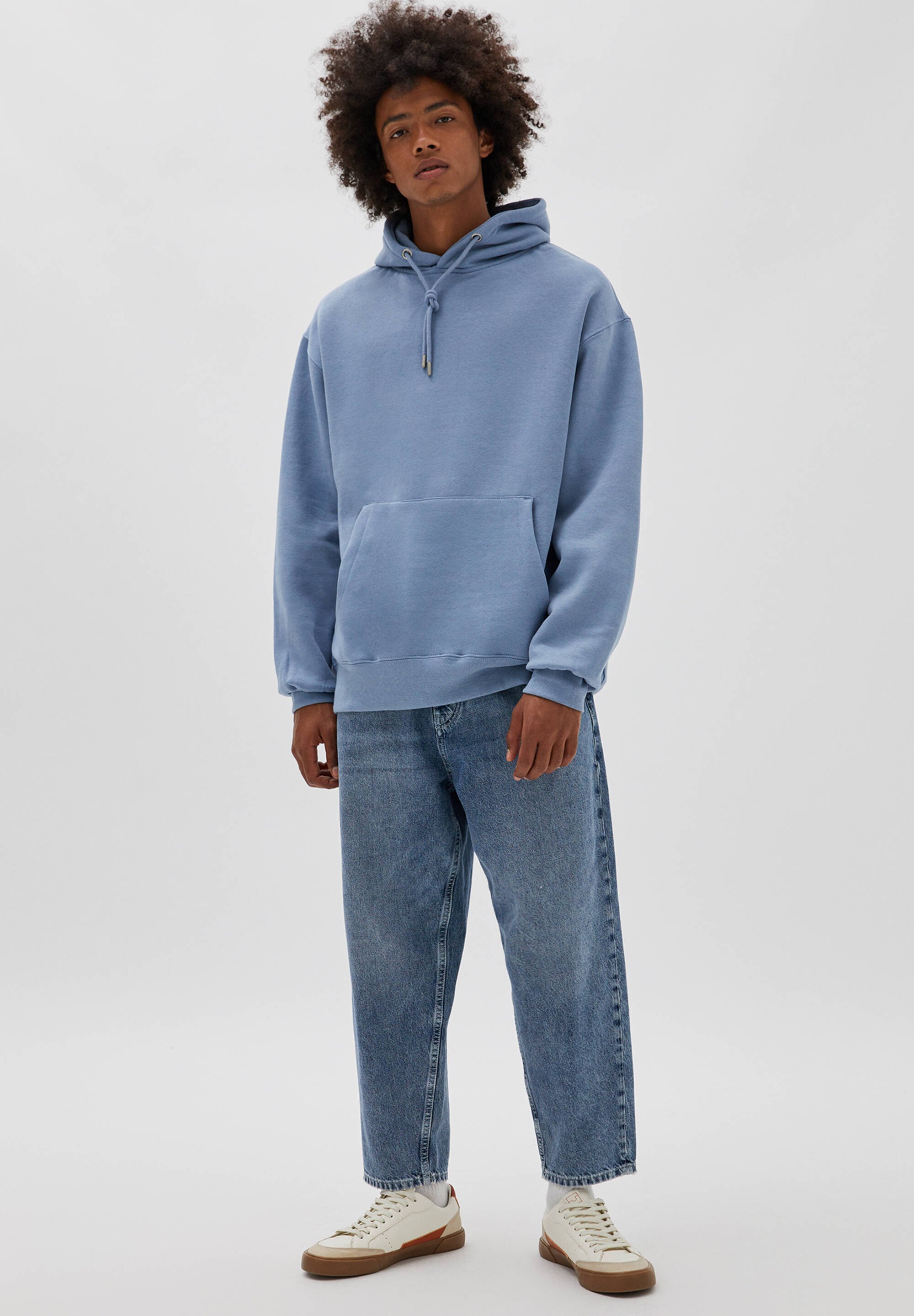 pull and bear light blue hoodie