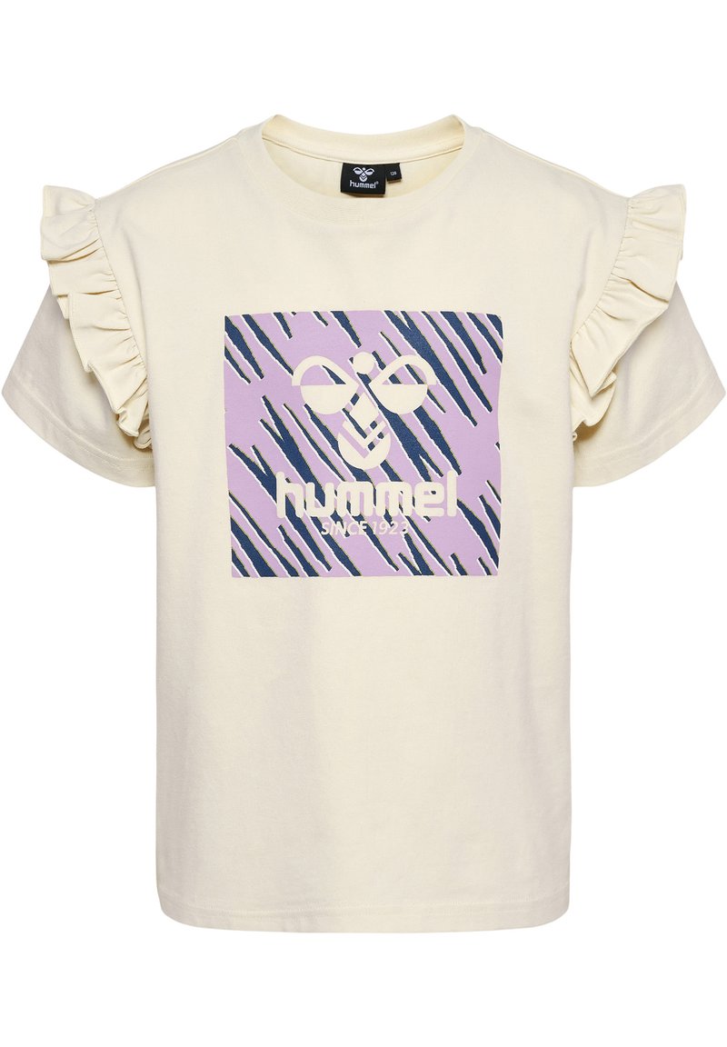 Hummel T-shirt print zandkleur