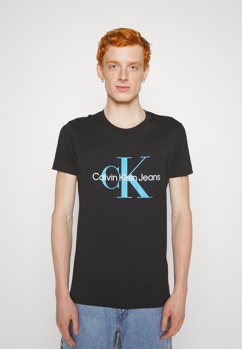 Calvin Klein Jeans SLIM FIT - T-shirt print - black/zwart - Zalando.be