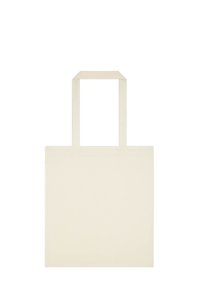 Borsa tote in canvas color crema, con due manici rettangolari e un design semplice e privo di decorazioni, caratterizzata da una finitura robusta e texture.