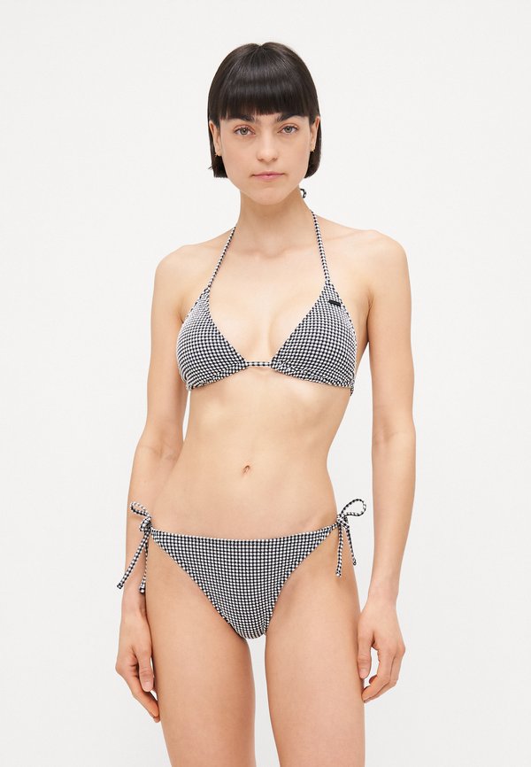 GINGHAM TIKI - Bikini top - anthracite2