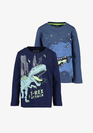 GLOW IN THE DARK - DINOS - Langærmede T-shirts - ultramarin/ jeansblau