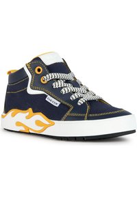 Geox J ALPHABEET - Zapatillas altas - navy yellow