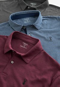 Next THREE PACK - Polo - navy blue stripe burgundy red grey