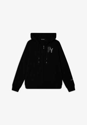 Freddy CAPPUCCIO E CON LOGO IN STRASS - Sudadera con cremallera - nero