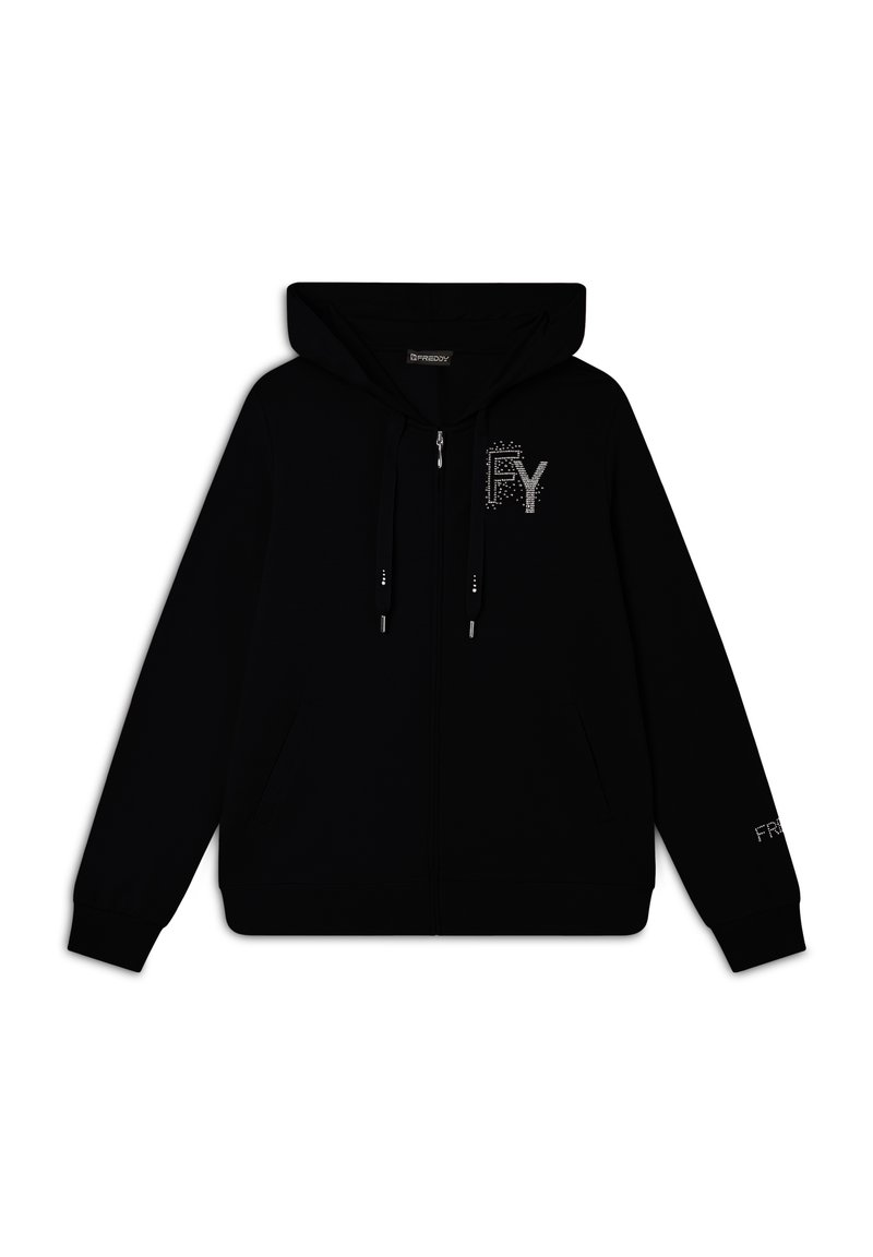 Freddy CAPPUCCIO E CON LOGO IN STRASS - Sudadera con cremallera - nero
