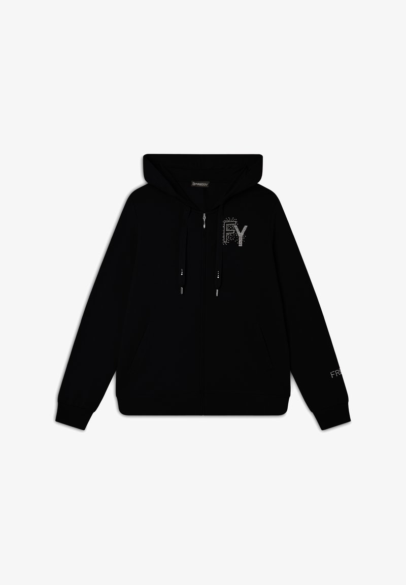 Freddy CAPPUCCIO E CON LOGO IN STRASS - Sudadera con cremallera - nero
